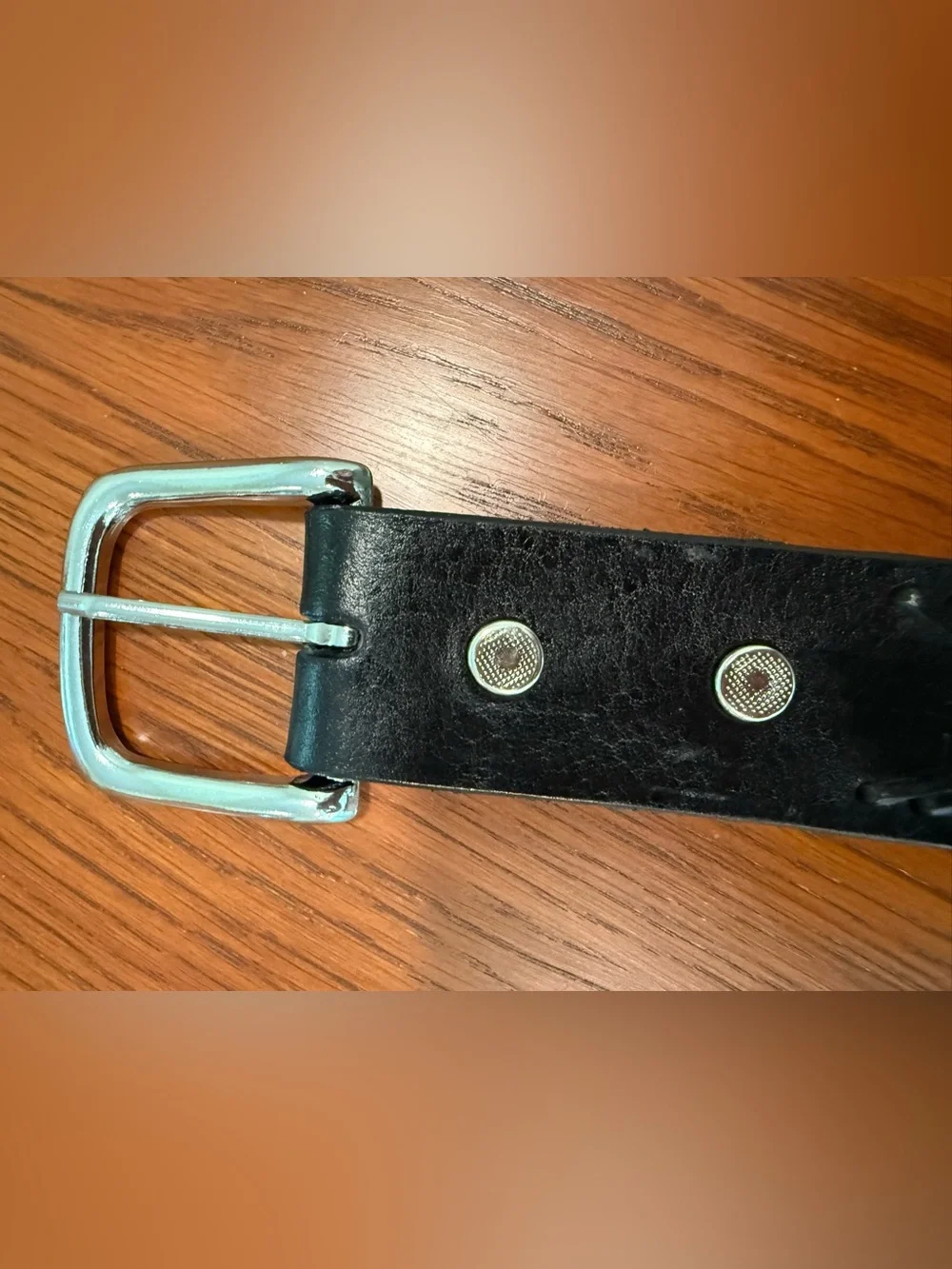 Genuine Leather Basketweave Tooled Black Belt Size 42 Western Casual